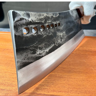 楚家刀七星砍骨刀手工锻打斩骨炮弹钢用加厚加重屠夫杀猪剁骨刀