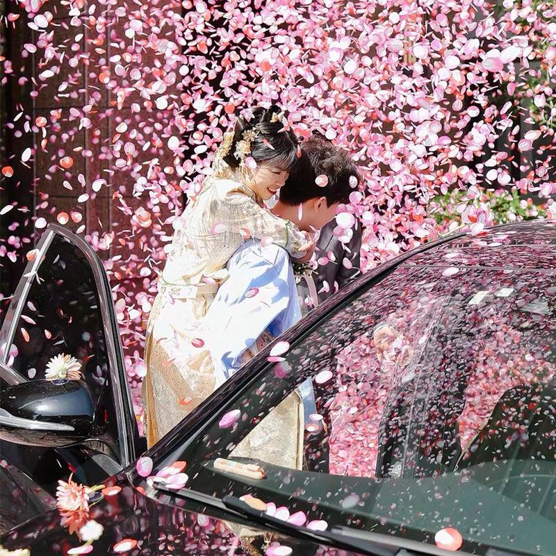 结婚花瓣雨礼炮婚礼喷花筒彩带手持礼花筒羽毛礼筒炮婚庆用