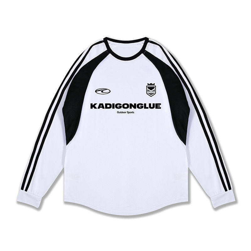 2025年美式三条杆插肩袖长袖T恤男宽松篮球运动速干国潮投篮