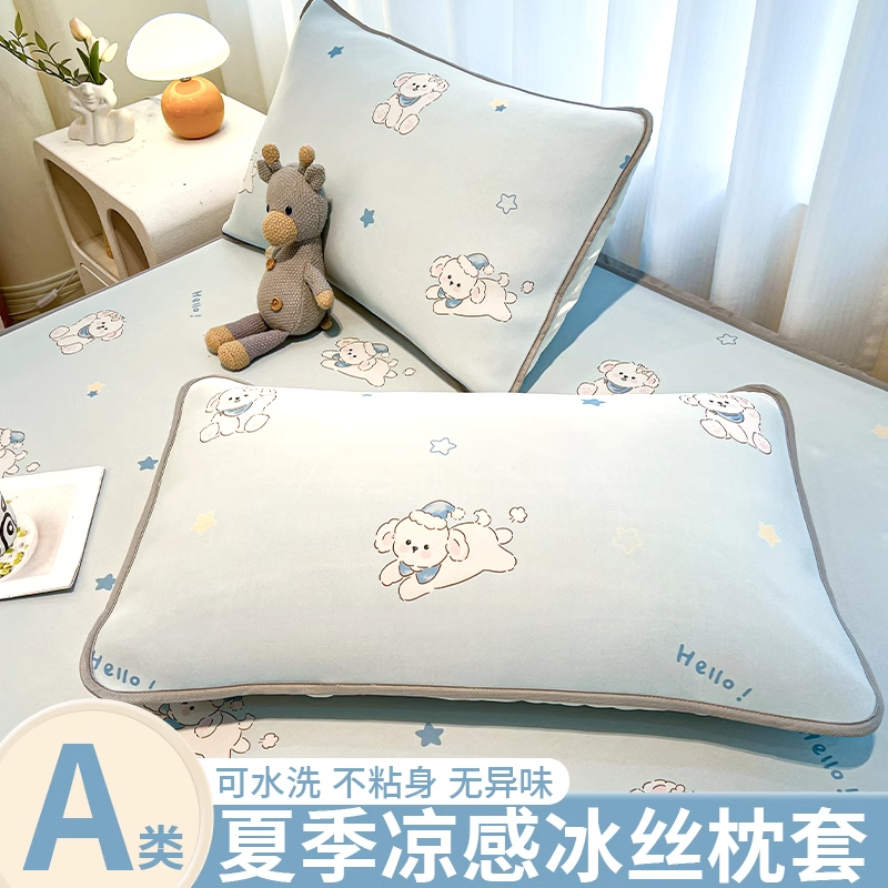 南极人冰丝枕头套夏季家用凉感枕套一对装48cmx74cm枕芯内胆套
