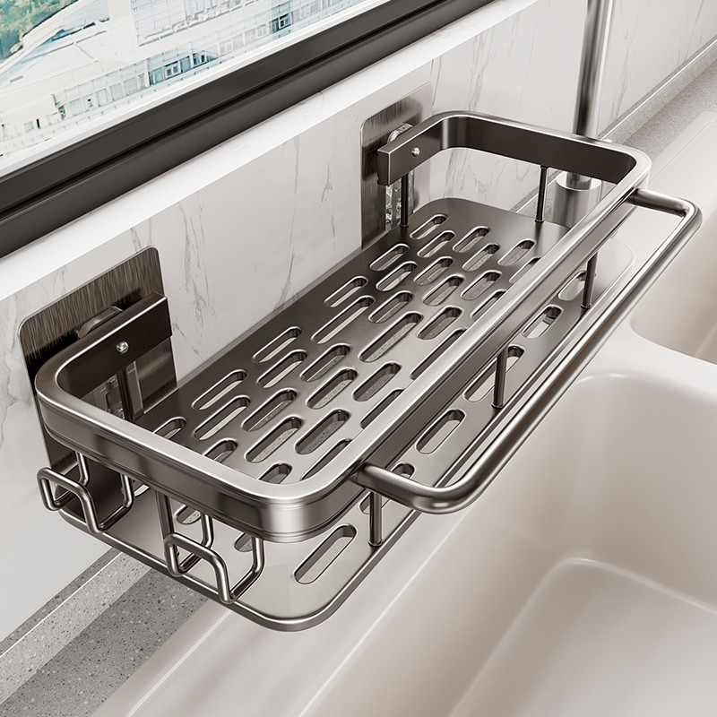 厨房抹布架免打孔置物架壁挂式家用沥水收纳架子水槽挂篮用神器