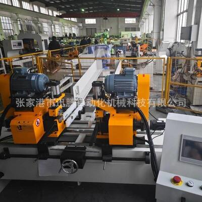 不锈钢金属方管圆管磨平去毛刺设备自动上料60双头伺服倒角机厂家