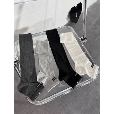 YING2夏季单针踩脚袜套中筒小腿堆堆袜简约百搭显瘦ins风高级时尚