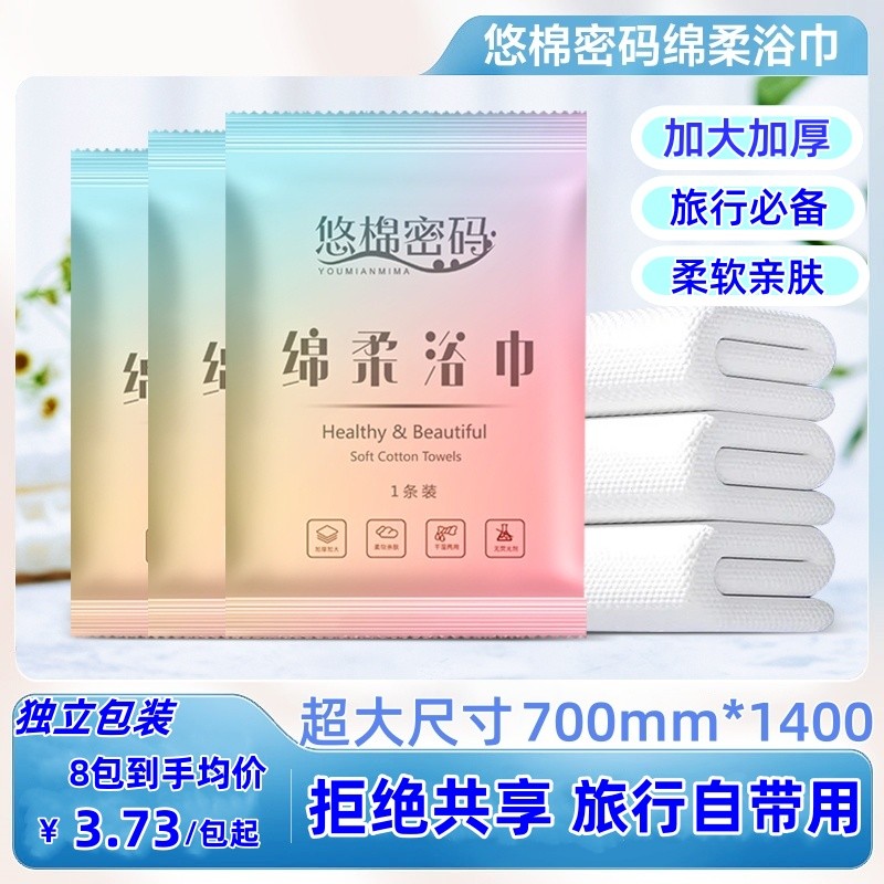 折叠一次性浴巾游泳健身旅游出行加厚加大柔软便携式自带浴巾