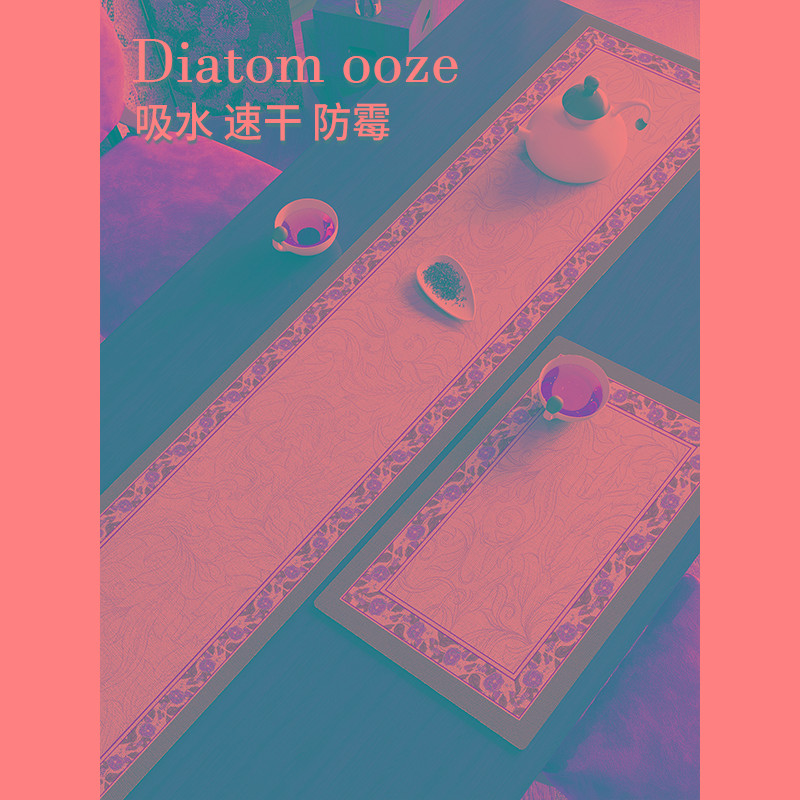 美式桌旗复古茶席茶垫茶桌垫布吸水茶台防水茶几桌布中间长条