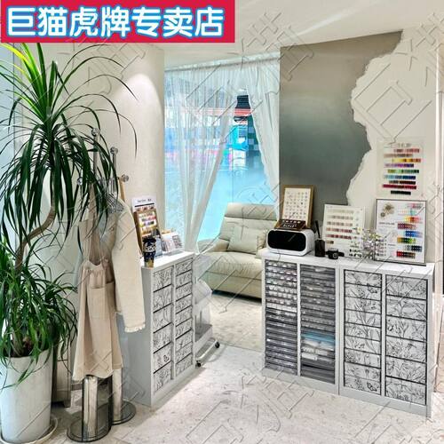 美甲收纳柜甲油胶A4文件柜家用彩色抽屉式带轮化妆品烘焙收纳柜