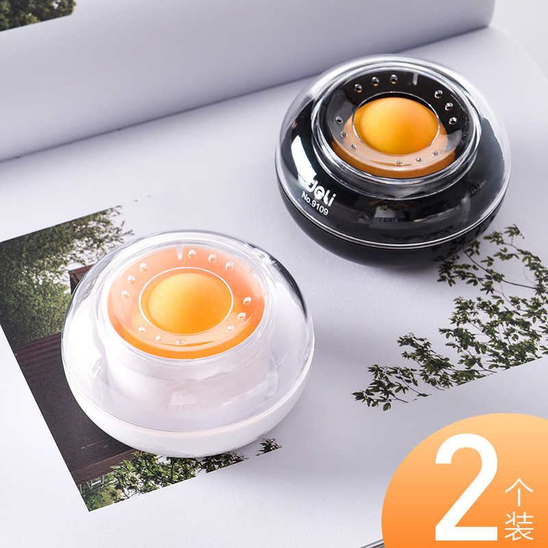 2个装!得力数钱点钞点钱湿手器海绵沾水盒蘸水盒可爱银行数钱神器