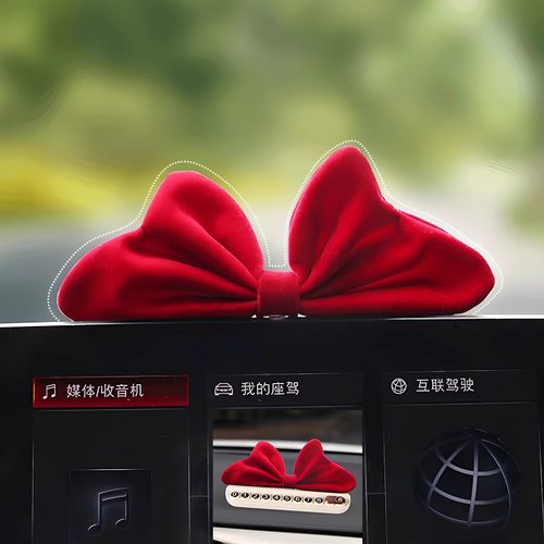蝴蝶结方向盘中控台装饰用品女汽车显示屏方向仪表盘摆件创意个性