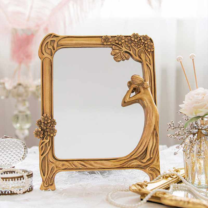 欧式复古宫廷风个性创意化妆镜少女心梳妆台正方形镜子树脂工艺品,鲜花速递/花卉仿真/绿植园艺,其它园艺用品,淘宝优惠券,粉丝福利购,淘宝优惠卷