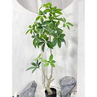 饰诧寂风轻奢假花树仿生绿植 仿真绿植盆栽大叶伞客厅沙发旁植物装
