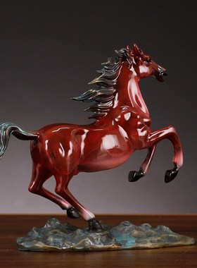 彩铜马摆件马到成功家居客厅书房装饰品公司办公室摆设商务送礼品