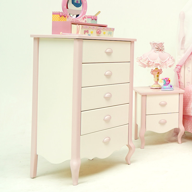 全实木五斗柜卧室柜子储物柜家用收纳柜女孩粉色卧室五斗橱置物柜,住宅家具,斗柜,淘宝优惠券,粉丝福利购,淘宝优惠卷