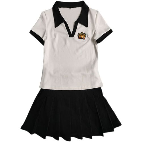 足浴足疗技师工作服女2024新款纯御姐风气质百褶裙沐足养生馆套装