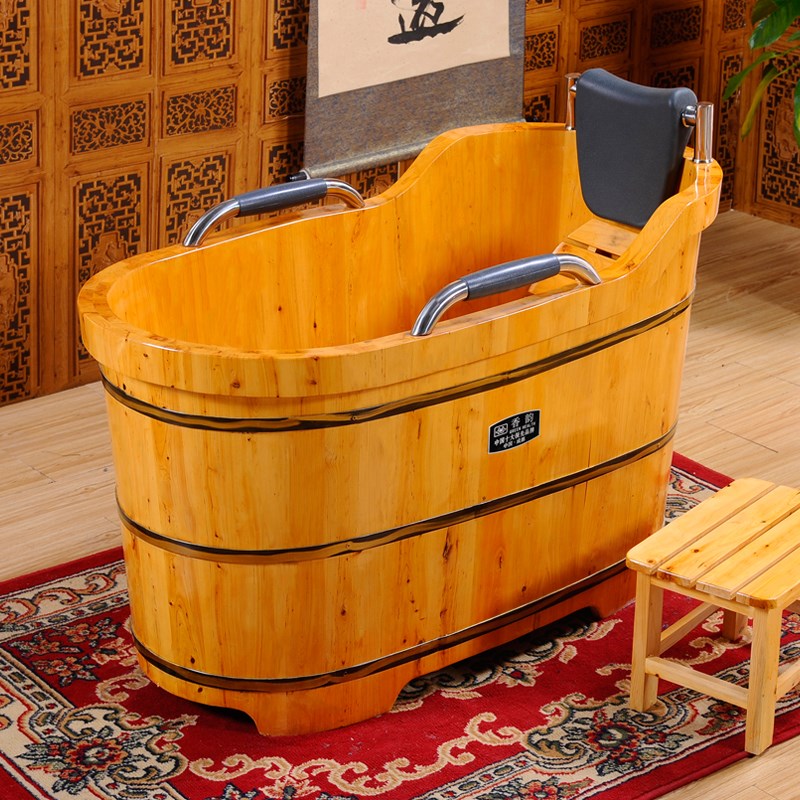 香柏木成人木桶浴缸沐浴桶实木洗澡木桶浴桶洗浴木桶家用木盆澡盆