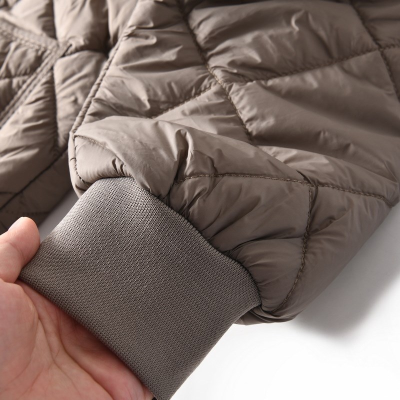 新款户外轻量菱形绗缝羽绒棉休闲无领棉服男士秋冬保暖棉衣外套潮