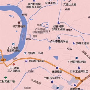 2024新款广州市白云区地图贴图办公室挂图高清防水装饰画