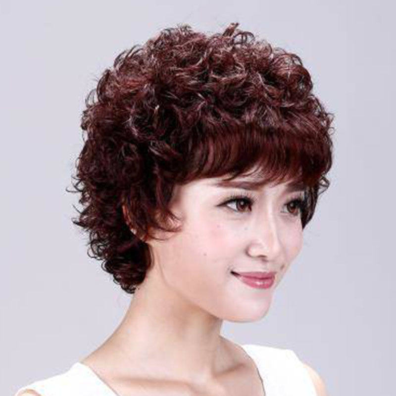 中老年假发全头套女妈妈短发真发全真发头套蓬松小卷短发造型烫发,美发护发/假发,日常整顶假发,淘宝优惠券,粉丝福利购,淘宝优惠卷