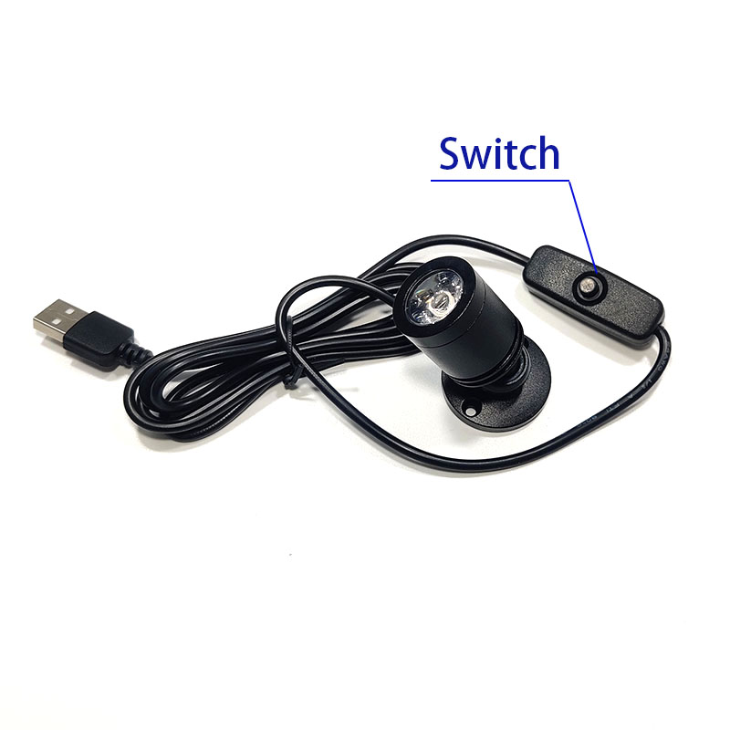 5V RGB小射灯酒柜珠宝手办模型密室1W 3W聚光灯自粘式展示柜明装