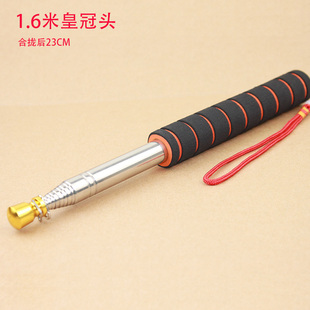 新冠杆头 加粗双压槽 户外伸缩x不锈钢棋杆 导游杆不锈钢1.6米2米