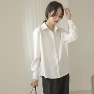 女高级感衬衣女大学生面试职业气质上衣 白色衬衫 2024春装 轻熟法式