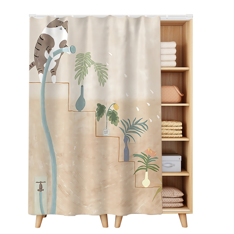 衣柜门帘可移动柜子防尘挡灰遮挡帘书柜装饰帘滑轨式拉帘遮丑布帘