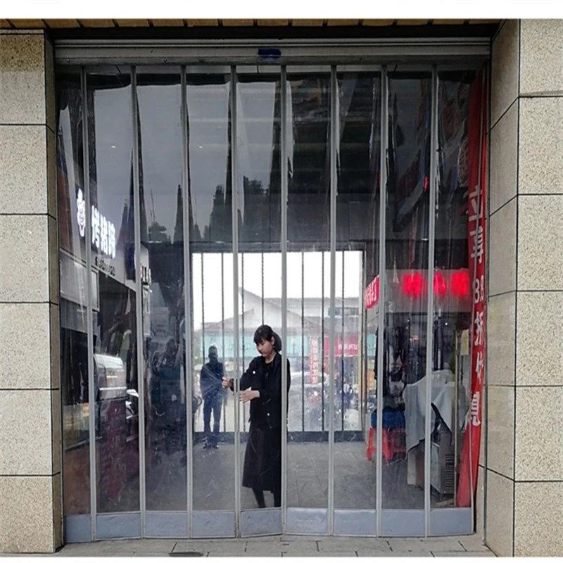 磁吸软门帘pvc透明空调挡风塑料磁性自吸皮帘钢管夹板软门帘配件