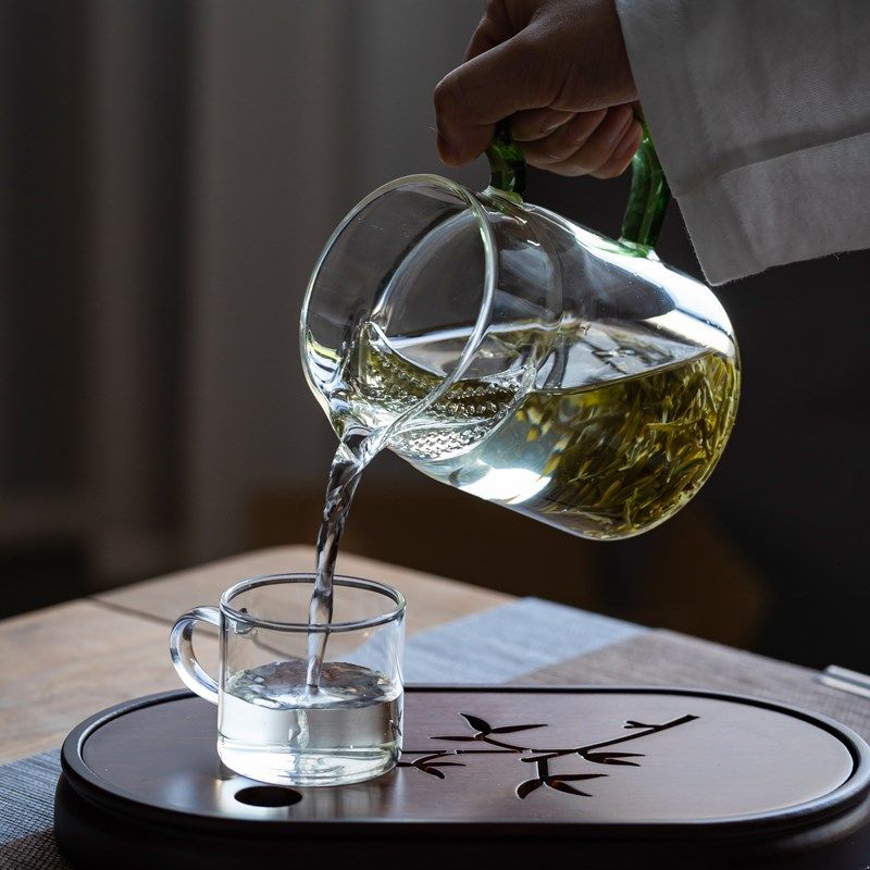 月牙玻璃公道杯耐高温带茶漏一体滤茶公杯泡绿茶专用茶具茶滤分茶