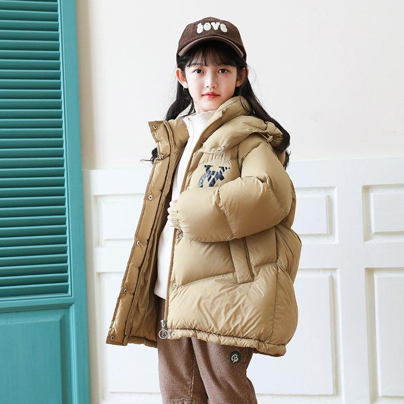 女童羽绒服中长款加厚2024冬季新款亲子装儿童羽绒服母女装23177