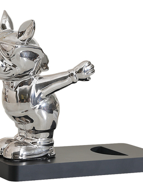 沛纳丽陶瓷红酒架装饰品客厅乔迁礼物轻奢餐边柜兔子酒托酒柜摆件