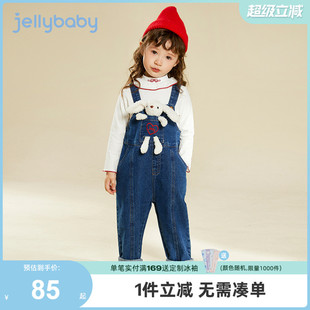 牛仔褲 女童背帶褲 子潮5兒童春季 男童褲 春秋3一歲寶寶春裝 2025新款