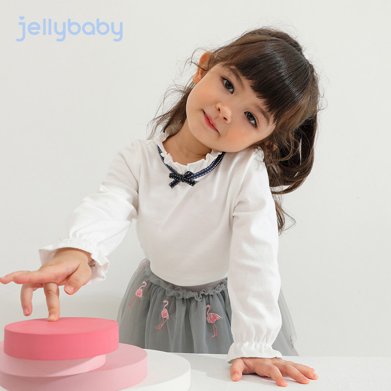 女童打底衫春秋1岁小童t恤纯棉内搭冬款白色冬季儿童宝宝冬装上衣