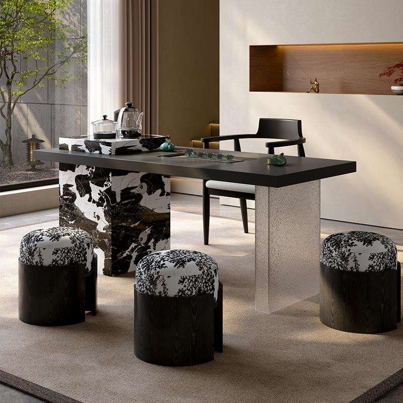 现代简约岩板茶桌椅家用客厅阳台泡茶桌一体式自动上水小茶台小型