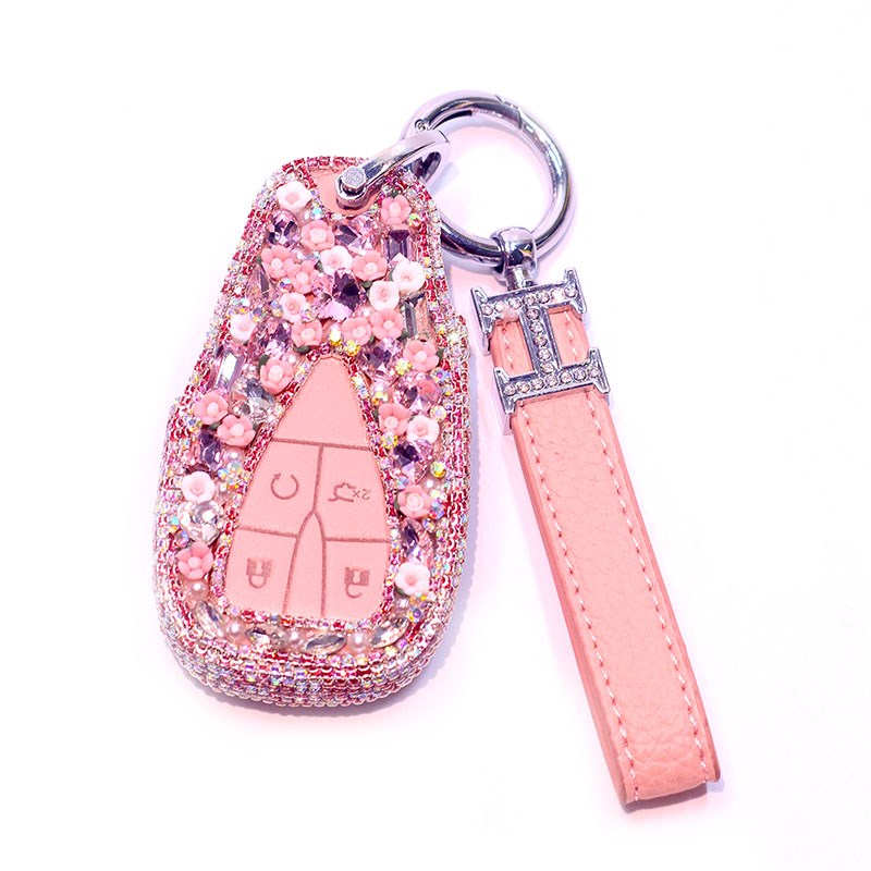 适用长安汽车钥匙套cs55plus卡通cs35女cs75plus钥匙包扣水钻创意