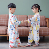 夏款 自带呼吸孔 宝宝空调房儿童睡衣 网眼9分袖 呼西贝分腿睡袋