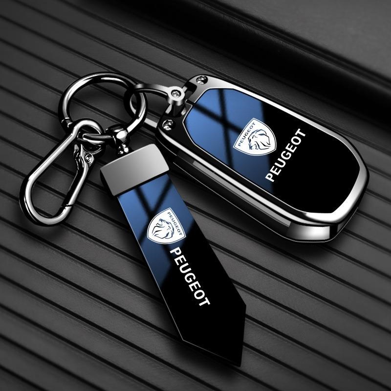 适用标致308汽车钥匙套4008金属408/508L标志3008壳5008包e2008扣