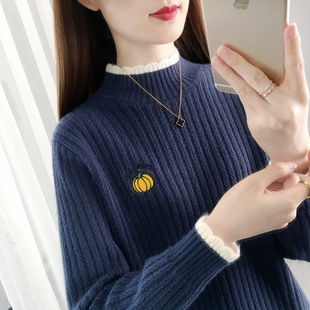 女大童半高领毛衣12少女孩学院风15岁高初中学生春秋冬打底针织衫