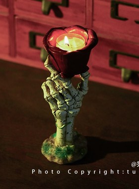 我将永远爱你至死不渝骷髅手玫瑰氛围灯万圣诞节礼物