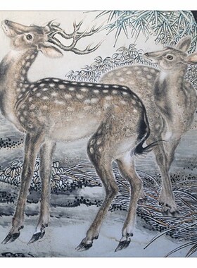 清沈铨九如图国画中式风格挂画高清微喷复制茶室玄关挂画临摹范本