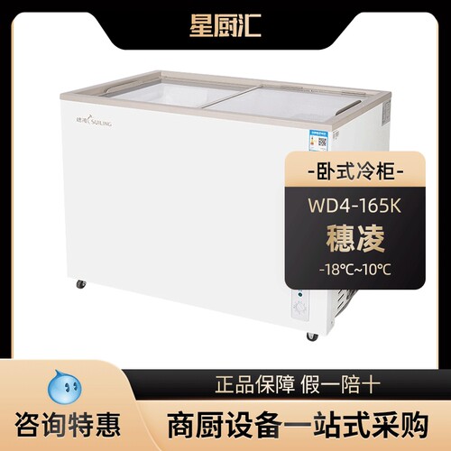 穗凌WD4-165K冰柜展示柜卧式单温一室冷冻冷藏转换柜保鲜商用冷柜
