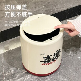 高颜值垃圾桶双层家用客厅厨房卫生间厕所桶R大号按压带盖纸篓