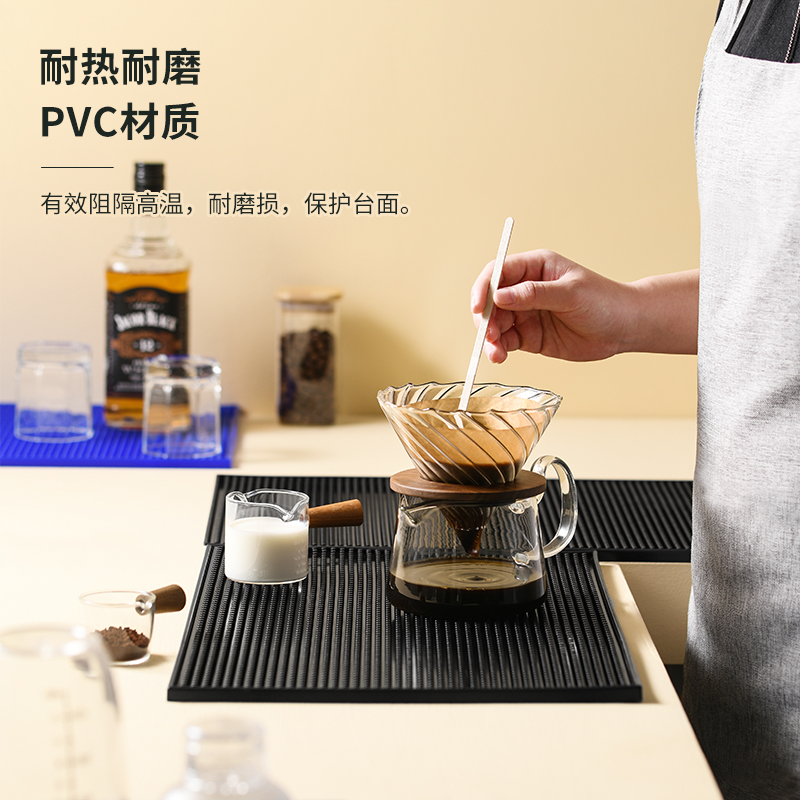 唐雅吧台垫沥水垫子防滑垫酒吧杯垫酒杯垫pvcQ橡胶垫方形吧垫隔热