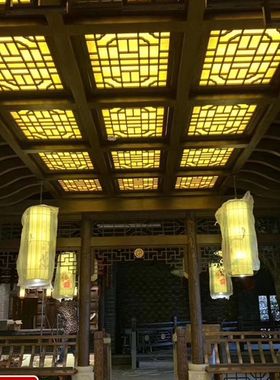东阳木雕仿古门窗实木花格新中式移门背景墙隔断玄关格栅拉门