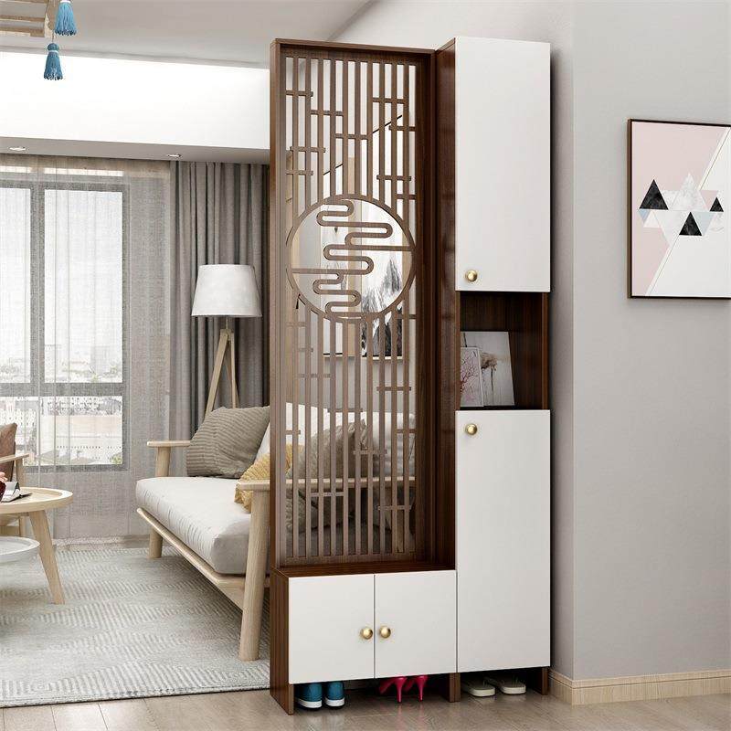 进门入户新中式屏风隔断柜置物架客厅鞋柜现代实木正对大门玄关柜