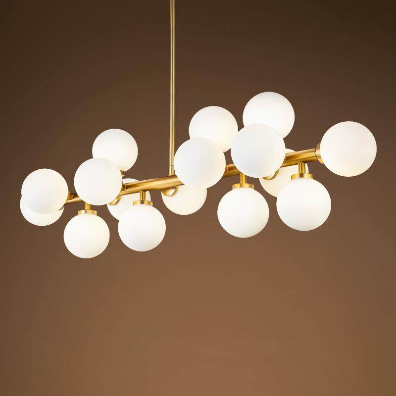 厂家直销北欧多头奶白球工作室办公室休闲区书房客厅led照明灯饰