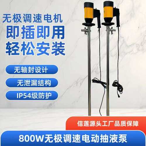 信莲HD-E2-V+SS304-1000HP调速插桶泵不锈钢电动抽液泵汽油桶泵