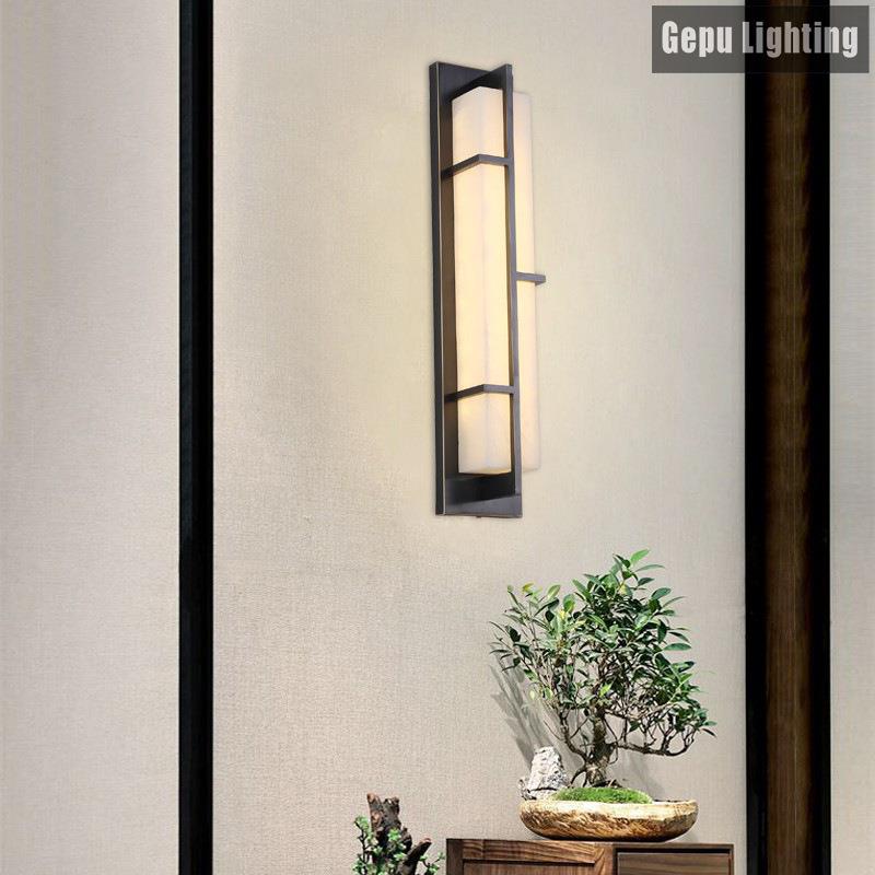 室内壁灯简约中式客厅餐厅背景墙过道走廊装饰铁艺明装墙壁灯具