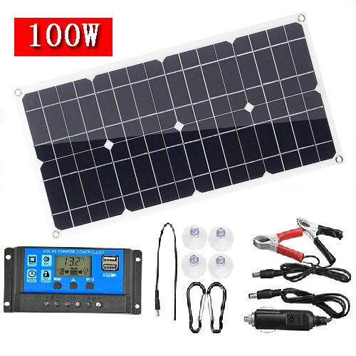 100W太阳能板套件 单晶光伏模块离网系统 适用船房车供电带控制器