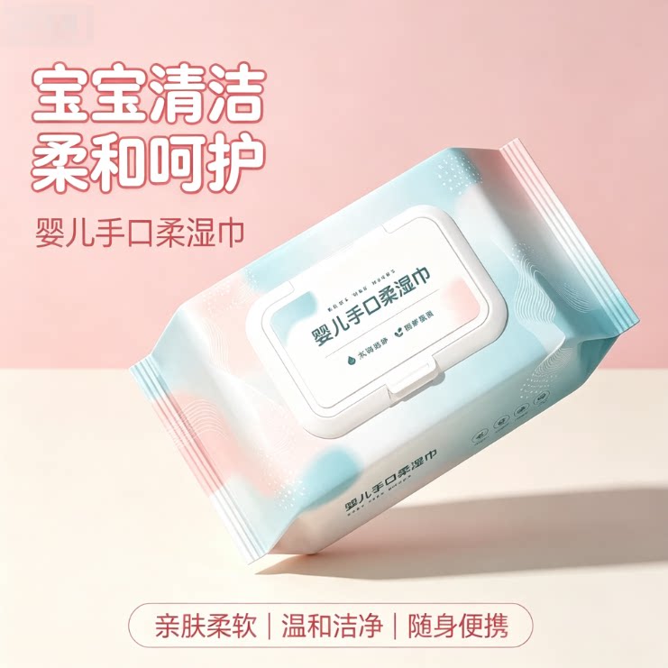 湿巾大包加厚手口屁专用宝宝幼儿童抽取式家庭实惠装湿纸巾婴儿