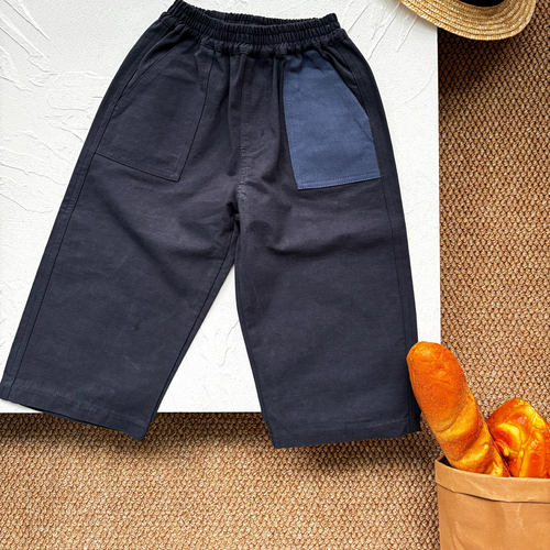 日系复古拼接撞色休闲裤