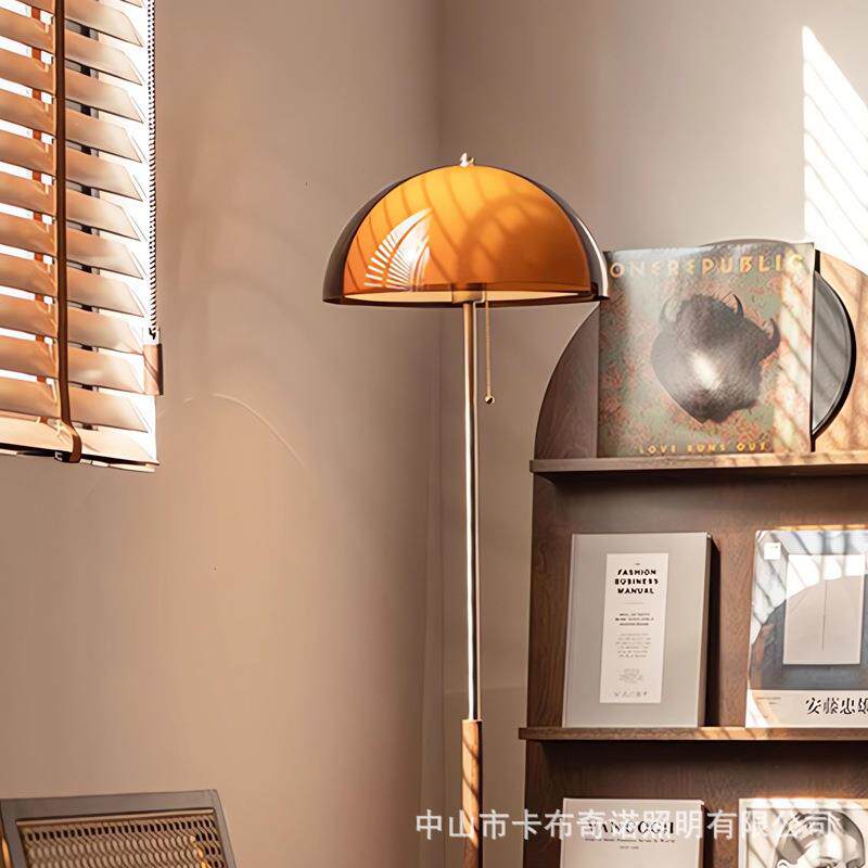中古风落地灯法式复古侘寂风客厅沙发旁氛围灯设计感卧室立式台灯